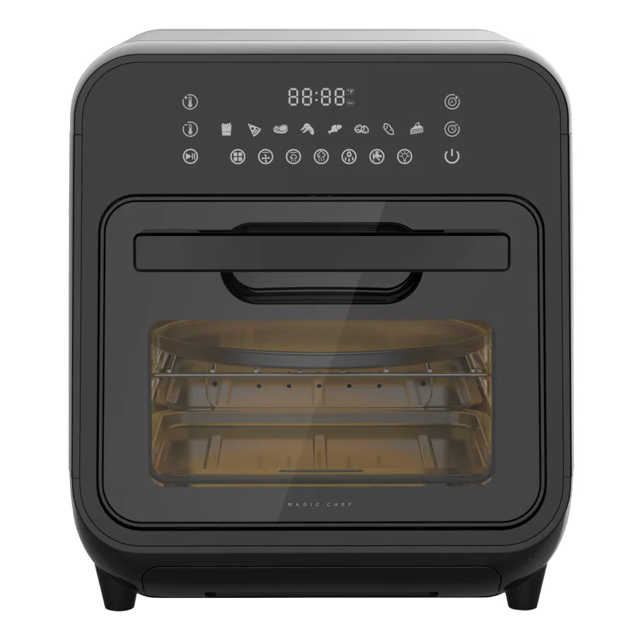 MCSAF15SM – MAGIC CHEF Fryer, Air Fryer/ Steam/ Combo Electric Single Basket 15 Liter Capacity 900/ 1600 Watt 176 Deg...
